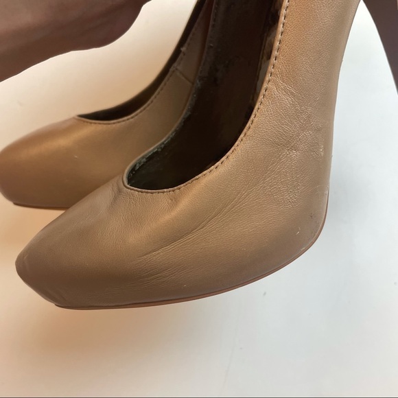 Sam Edelman Nude Spiked Leather Heels Size 6 - Picture 7 of 16